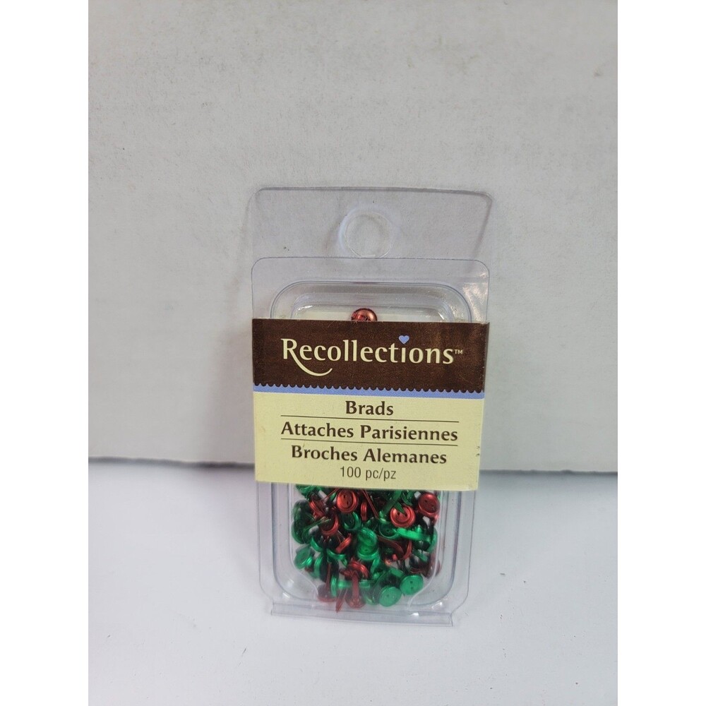 Recollections Red Green Decorative Brads 100 Pc Scrapbooking Craft...